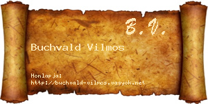 Buchvald Vilmos névjegykártya